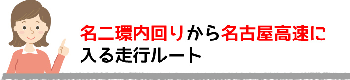 名二環内回りから名古屋高速に入る走行ルート